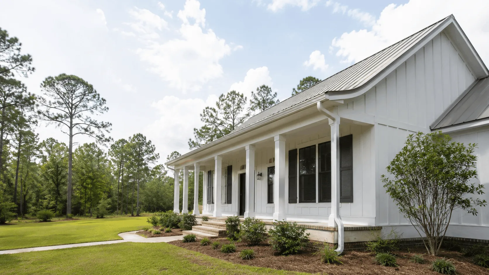 Altha home with a planting bed running along the foundation