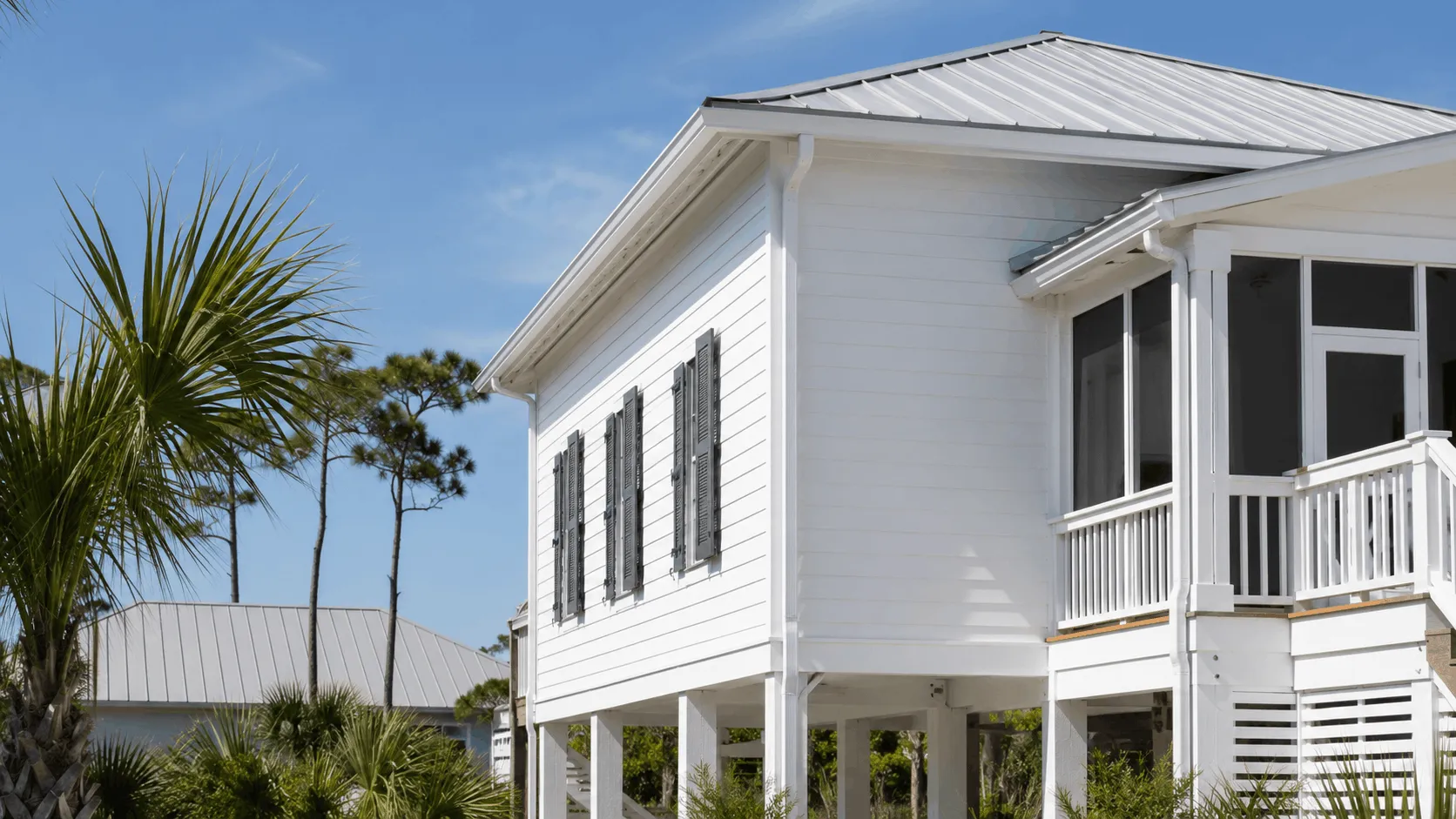 Carrabelle property with an elevation facing open ground