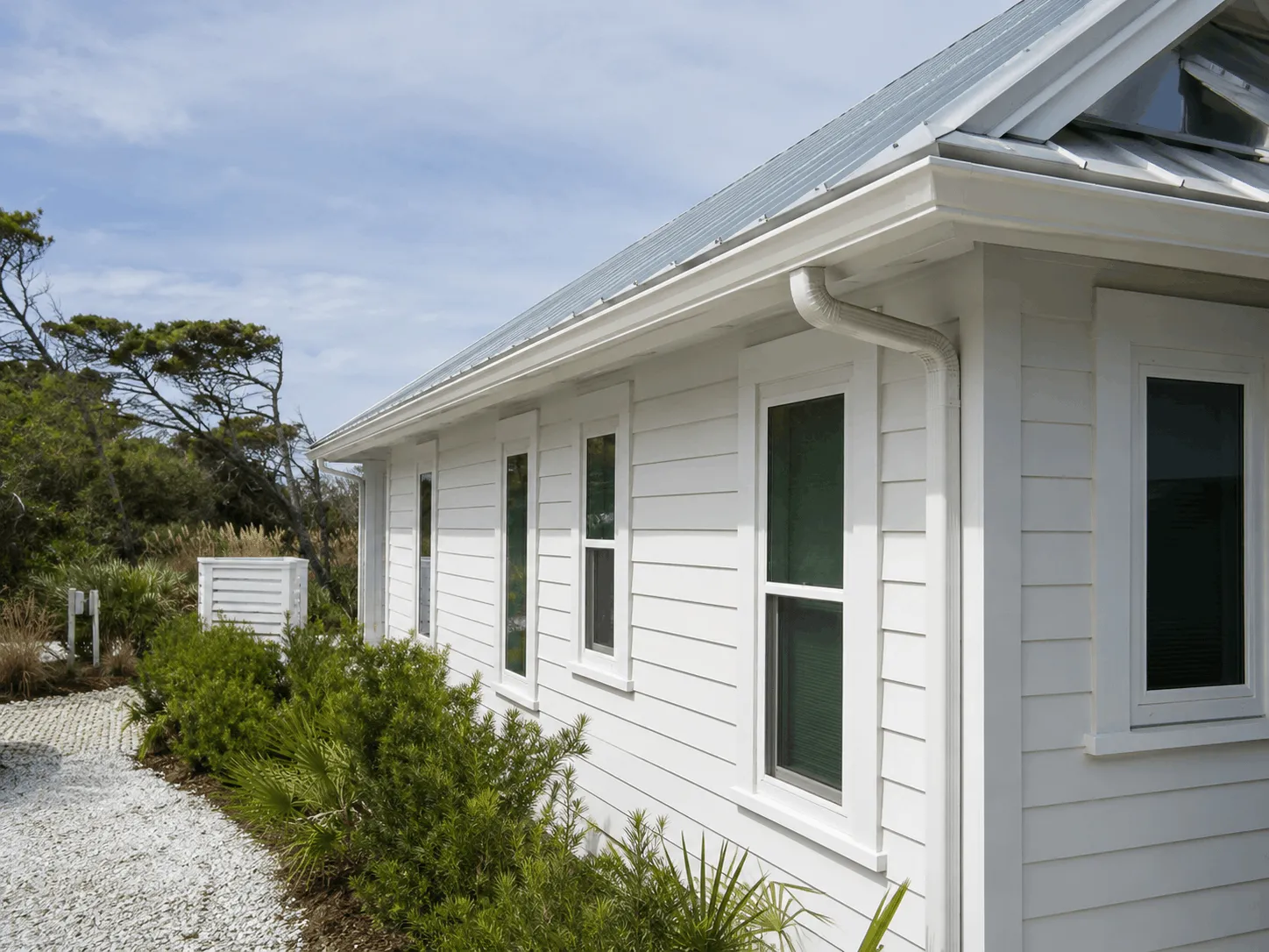 Franklin County rooflines across a coastal community