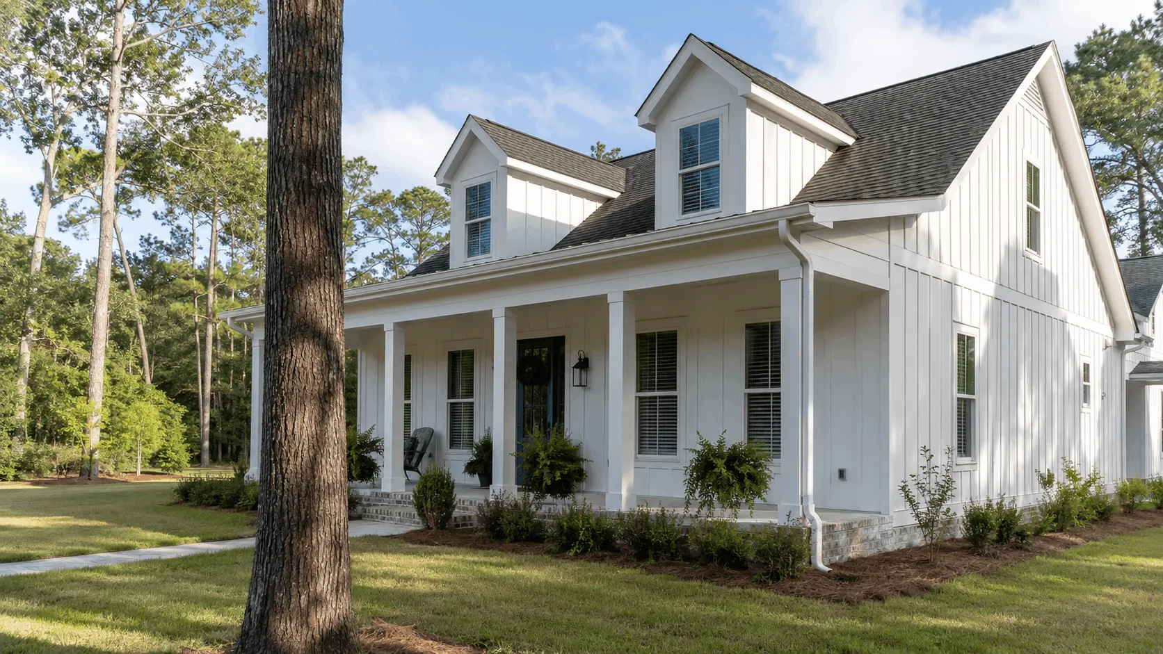 Bascom parcel with a house and outbuildings on open ground