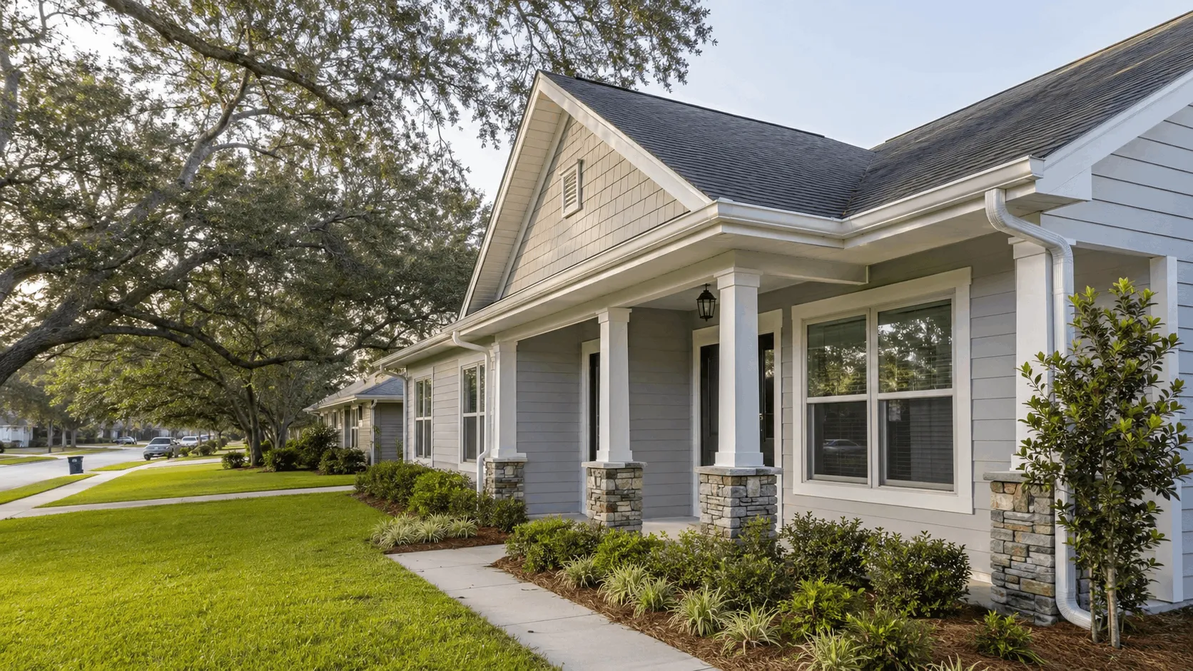 Lynn Haven home with gutters along the main roofline