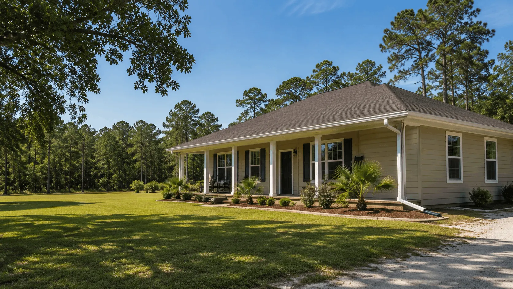 Miramar Beach property close to the water with exposed rooflines